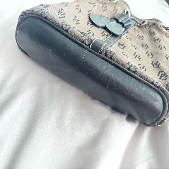 vintage dooney and bourke monogram canvas leather bucket bag made in usa - Picture 4 of 9